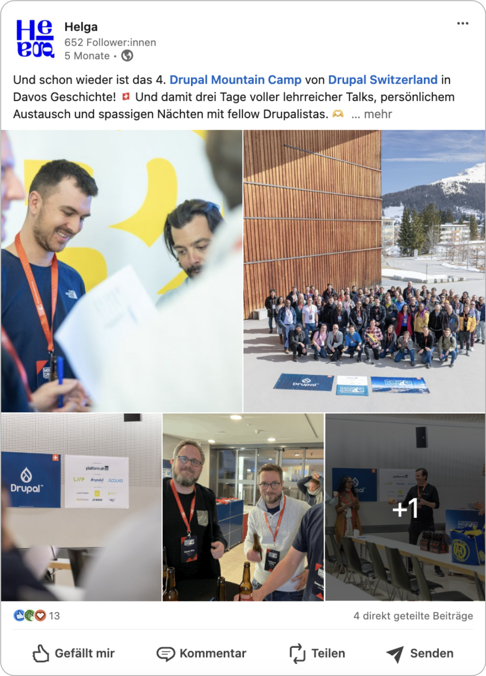 Bildschirmfoto des Linkedin-Profils von Helga