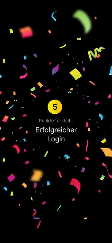 Konfetti-Effekt nach erfolgreichem Login