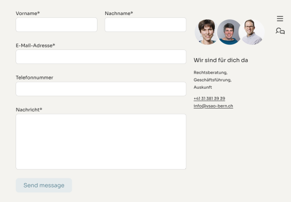 VSAO Bern Kontaktformular